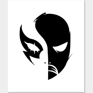 Angry Mask - Black Posters and Art